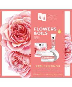 AA_SET Flowers & Oils Efekt Liftingu krem przeciwzmarszczkowy na dzień i na noc 50ml + krem przeciwzmarszczkowy do okolic ust i oczu 15ml