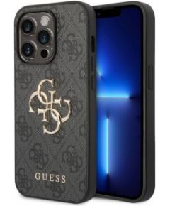 Guess -  Guess PU 4G Metal Logo Case for iPhone 15 Pro Max Grey