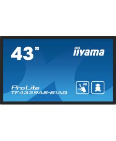 Monitor iiyama IIYAMA 108cm  (43") TF4339AS-B1AG 16:9 M-Touch 2xHDMI+DP+USB