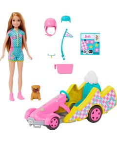 Lalka Barbie Mattel Gokart Stacie Pojazd filmowy i lalka + piesek HRM08