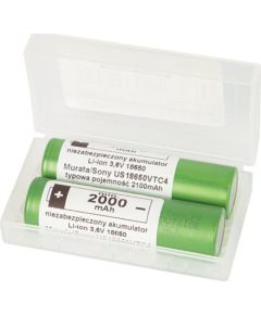 Blow 85-592# Akumulator 18650 li-ion 2100mah 3,6v 2szt sony/murata+box na dwa akumulatory