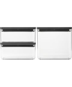 BRABANTIA uzglabāšanas kārbu komplekts Tasty+, 3 gab.,  Dark Grey - 230783