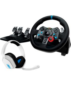 LOGITECH G29 Driving Force Racing Wheel for PS + Astro A10 - WHITE