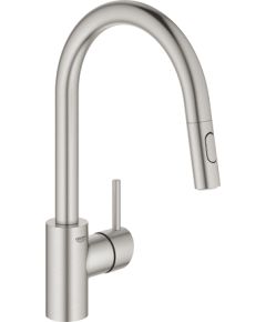 Grohe virtuves izlietnes maisītājs ar izvelkamu dušu Concetto, supersteel