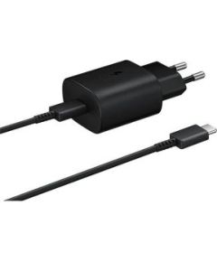 Samsung -  EP-TA800EBE + EP-DG980BBE Samsung 25W Travel Charger + USB-C/USB-C Data Cable Black (OOB Bulk)