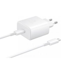 Samsung -  EP-TA845EWE + EP-DW767JWE Samsung 45W Travel Charger + USB-C/USB-C Data Cable White (OOB Bulk)