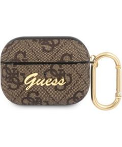 Guess -  Guess 4G Script PC/PU Case for AirPods Pro Brown