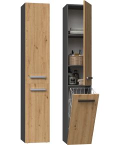 Top E Shop Topeshop NEL IV ANT/ART bathroom storage cabinet Graphite, Oak