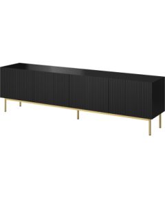 Cama Meble PAFOS RTV cabinet on golden steel frame 200x40x60 cm matte black