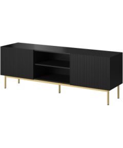 Cama Meble PAFOS RTV cabinet on golden steel frame 150x40x60 cm matte black