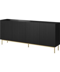 Cama Meble PAFOS chest of drawers on golden steel frame 200x40x102 matte black