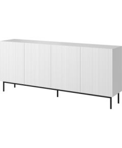 Cama Meble PAFOS chest of drawers on a black steel frame 200x40x102 cm white matt