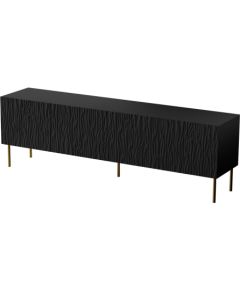 Cama Meble RTV JUNGLE cabinet 190x40.5x59.5 black matt + golden legs