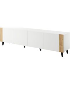 Cama Meble RTV cabinet FARO 200x42x52 white matt + oak craft