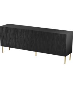 Cama Meble JUNGLE chest of drawers 190x40.5x74.5 black matt + golden legs