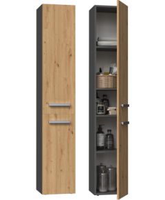 Top E Shop Topeshop NEL II ANT/ART bathroom storage cabinet Graphite, Oak