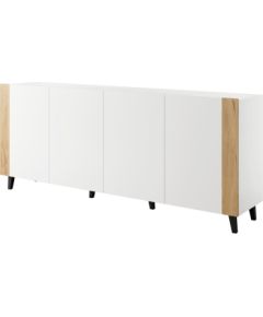 Cama Meble FARO chest of drawers 200x42x82 white matt + oak craft