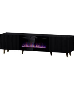 Cama Meble RTV cabinet PAFOS EF with electric fireplace 180x42x49 black matt