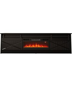 Cama Meble RTV GRANERO + fireplace cabinet 200x56.7x35 black/black gloss