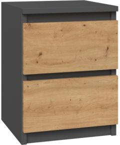 Top E Shop Topeshop M2 ANTRACYT/ARTISAN nightstand/bedside table 2 drawer(s) Anthracite, Oak, Wood