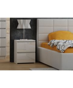 Top E Shop Topeshop M2 BIEL POŁYSK FRONT nightstand/bedside table 2 drawer(s) White