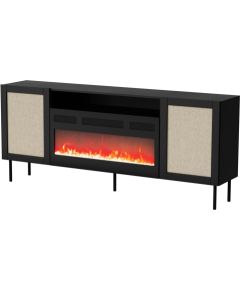 Cama Meble JUTA EF chest of drawers + electric fireplace 202x39.5x85 black + linol calabria