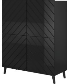 Cama Meble Shelving unit ABETO 100.5 x 40 x 121.5 cm black/gloss black