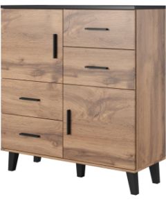 Cama Meble Cama sideboard LOTTA 110 2D4S wotan oak/mat black