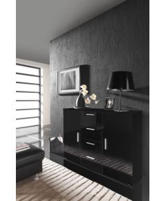 Cama Meble Cama living room sideboard UNI NIGHT black/black gloss