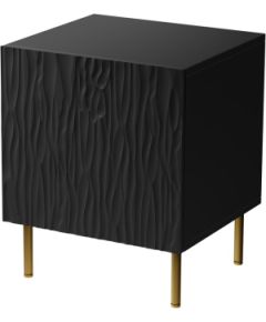 Cama Meble Bedside table 2 pcs. JUNGLE 53.5x40.5x44 black matt + golden legs