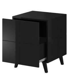 Cama Meble Cama bedside table REJA black gloss/black gloss