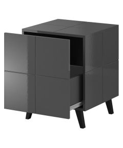 Cama Meble Cama bedside table REJA graphite grey gloss/graphite grey gloss