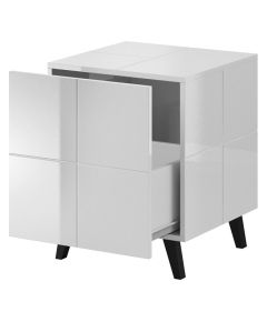 Cama Meble Cama bedside table REJA white gloss/white gloss