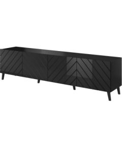 Cama Meble RTV cabinet ABETO 200x42x52 black glossy