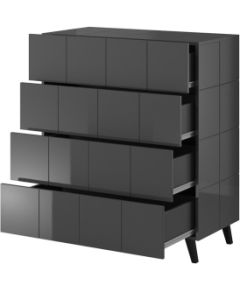 Cama Meble Cama chest of drawers 4D REJA graphite gloss/graphite gloss