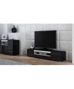 Cama Meble Cama TV stand VIVA 180 black/black gloss + white