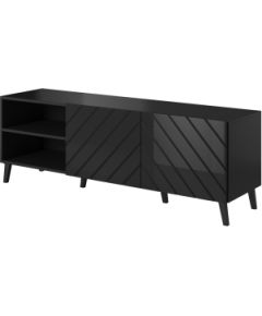 Cama Meble RTV cabinet ABETO 150x42x52 black glossy