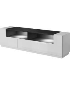 Cama Meble Cama TV cabinet RTV LAS VEGAS 180cm white/white gloss + black