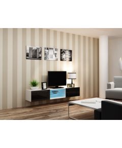 Cama Meble Cama TV stand VIGO GLASS 30/180/40 white/black gloss