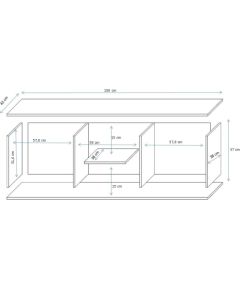 Cama Meble Cama TV stand SOHO 180 white/grey gloss