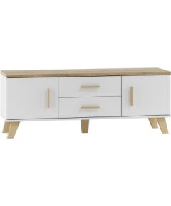 Cama Meble Cama RTV stand LOTTA 140cm white + sonoma oak