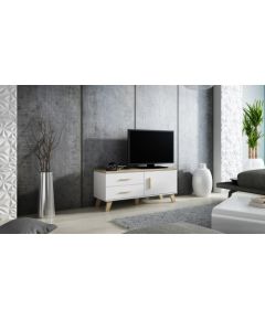 Cama Meble Cama RTV stand LOTTA 120cm white + sonoma oak