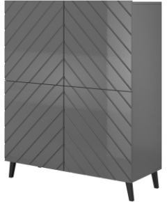 Cama Meble Shelving unit ABETO 100.5 x 40 x 121.5 cm graphite/glossy graphite