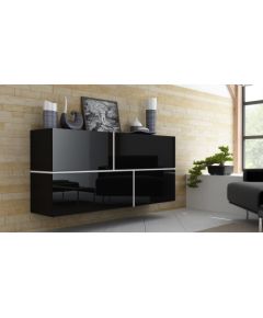 Cama Meble Cama sideboard GOYA 170/40/80 black/black gloss+white