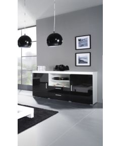 Cama Meble Cama sideboard SAMBA white/black gloss