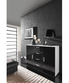 Cama Meble Cama living room sideboard UNI BLACK white/black gloss