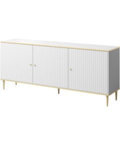 Cama Meble GLAMOUR chest 180x40x75.5 cm white matt + gold