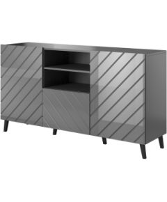 Cama Meble ABETO chest of drawers 150x42x82 graphite/gloss