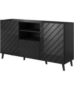 Cama Meble ABETO chest of drawers 150x42x82 gloss black/black