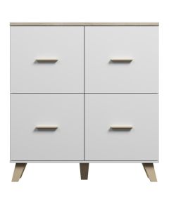 Cama Meble Cama sideboard LOTTA 110 4D white + sonoma oak